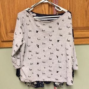 H&M Fashion Tee Love and Heart Logo Size 2X